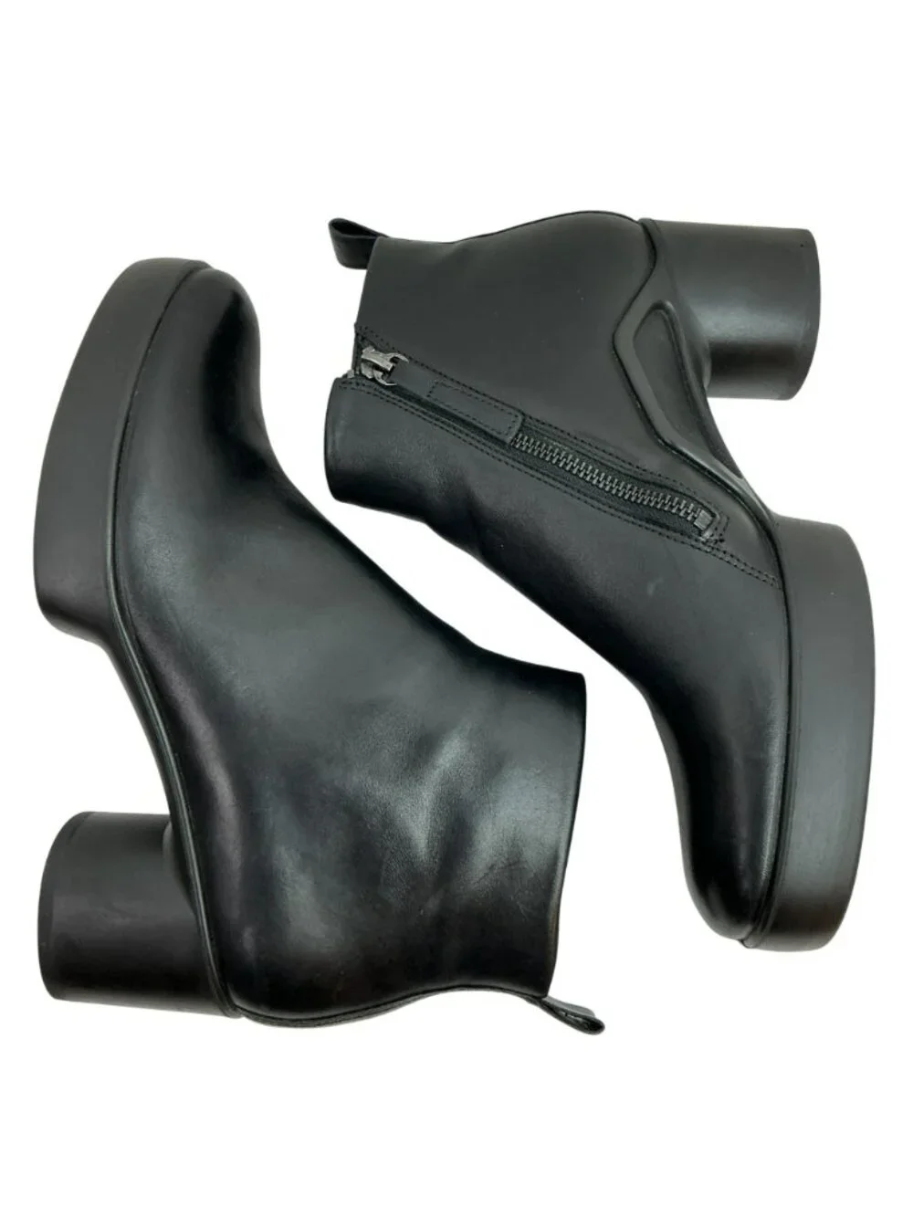 Ecco Shape Sculpted Motion 35 Leather Zip Ankle Boots Womens 9-9.5 Black NEW